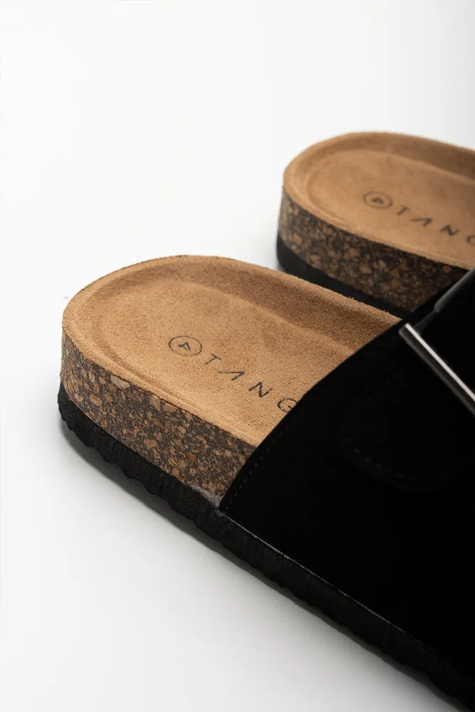 Double Band Buckle Sandal Black