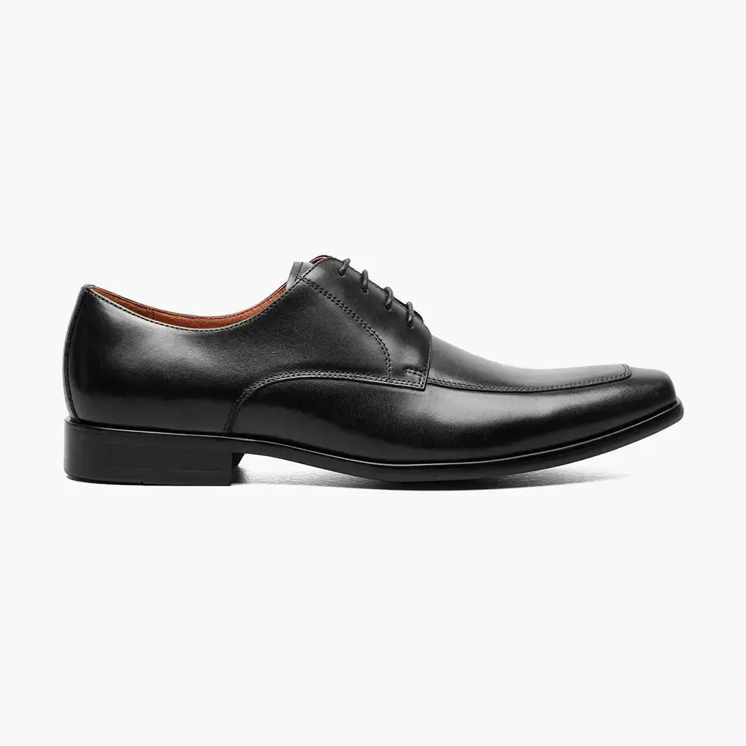 Florsheim Mens Solid Black Postino Moc Toe Oxford Leather Dress Shoes