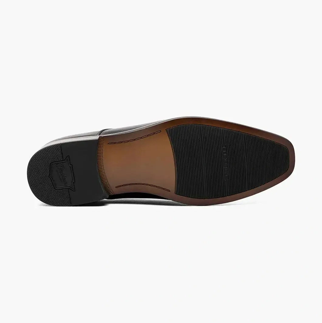 Florsheim Mens Solid Black Postino Moc Toe Oxford Leather Dress Shoes