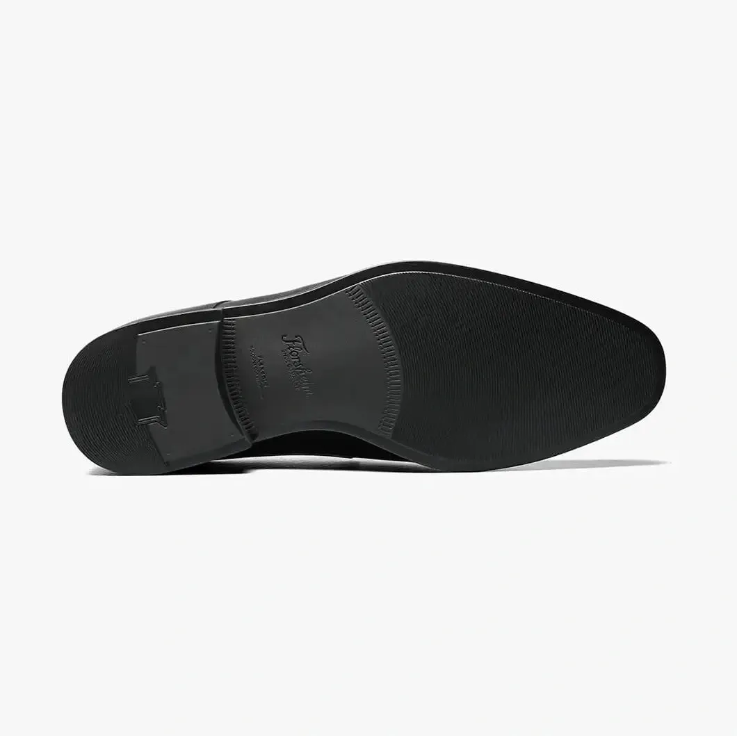 Florshiem Boys Amelio Black Moc Toe Slip On Leather Dress Shoes