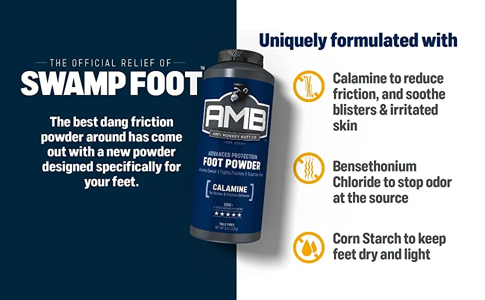 Foot Powder, Odor Eliminator and Itch Relief with Calamine, 8 oz