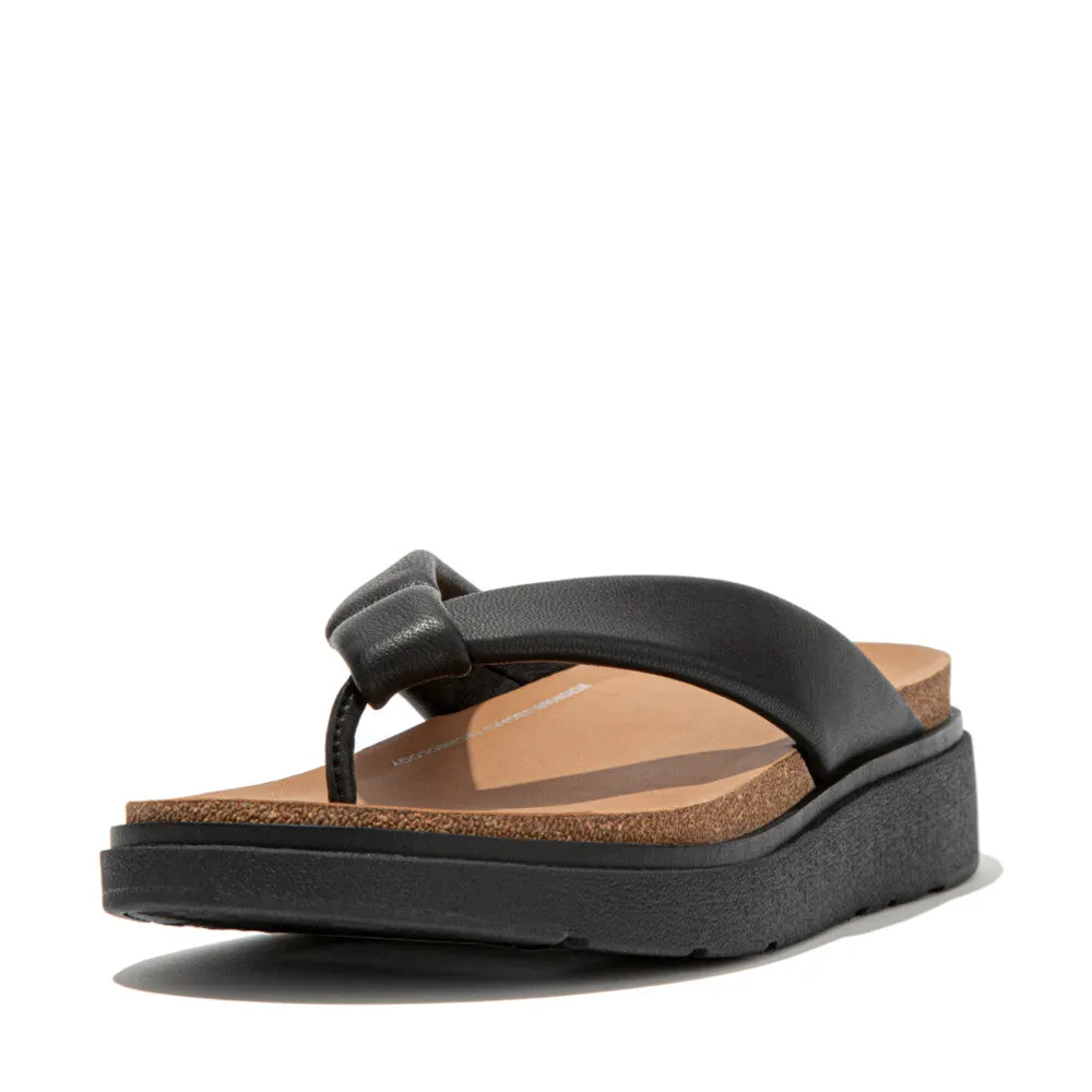 GEN-FF Padded-Strap Leather Toe-Post Sandals