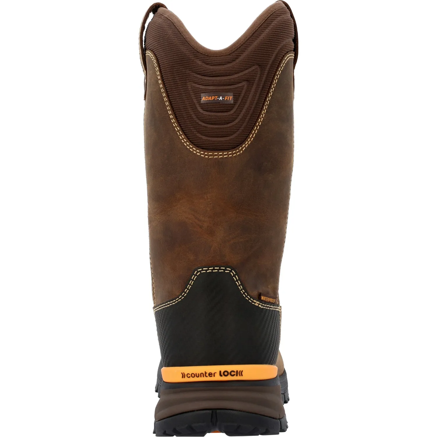 Georgia Mens TBD Waterproof Wellington Brown Leather Work Boots