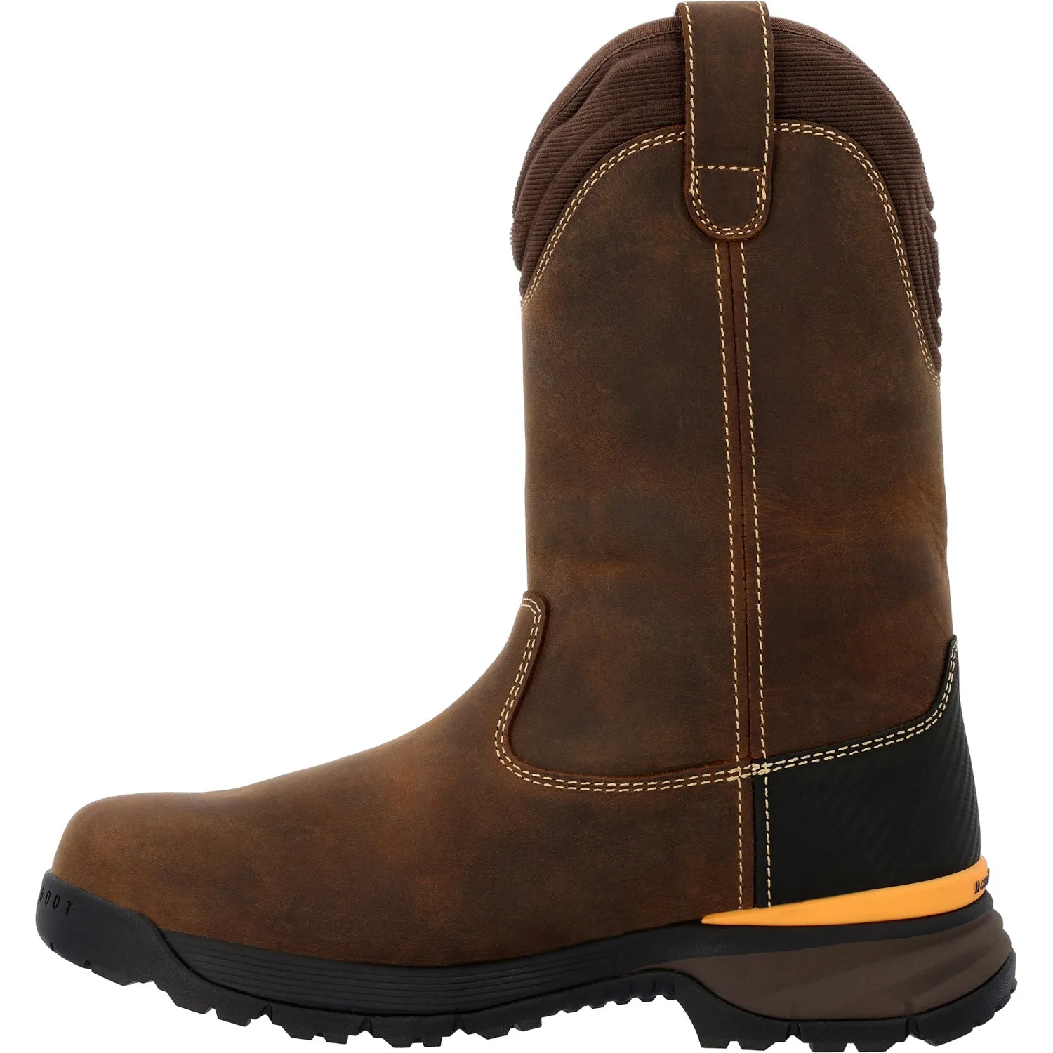 Georgia Mens TBD Waterproof Wellington Brown Leather Work Boots