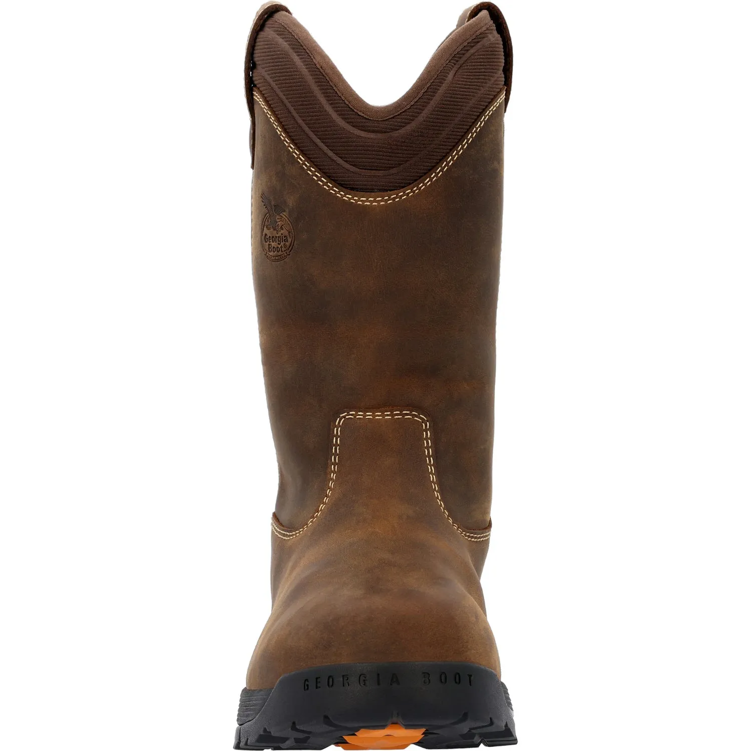 Georgia Mens TBD Waterproof Wellington Brown Leather Work Boots