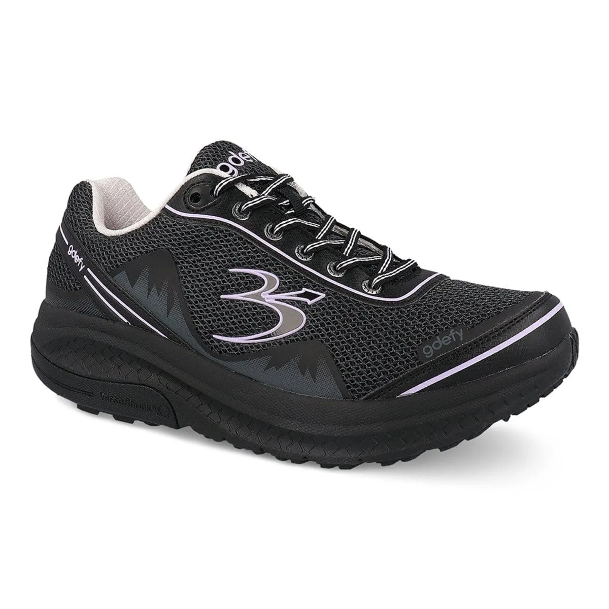 Gravity Defyer Women's Mighty Walk Athletic Shoes- Black/ Purple
