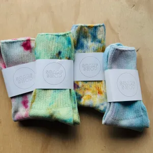 Hand Dyed Cotton Socks- Random Dyed by Scarfshop 21-24