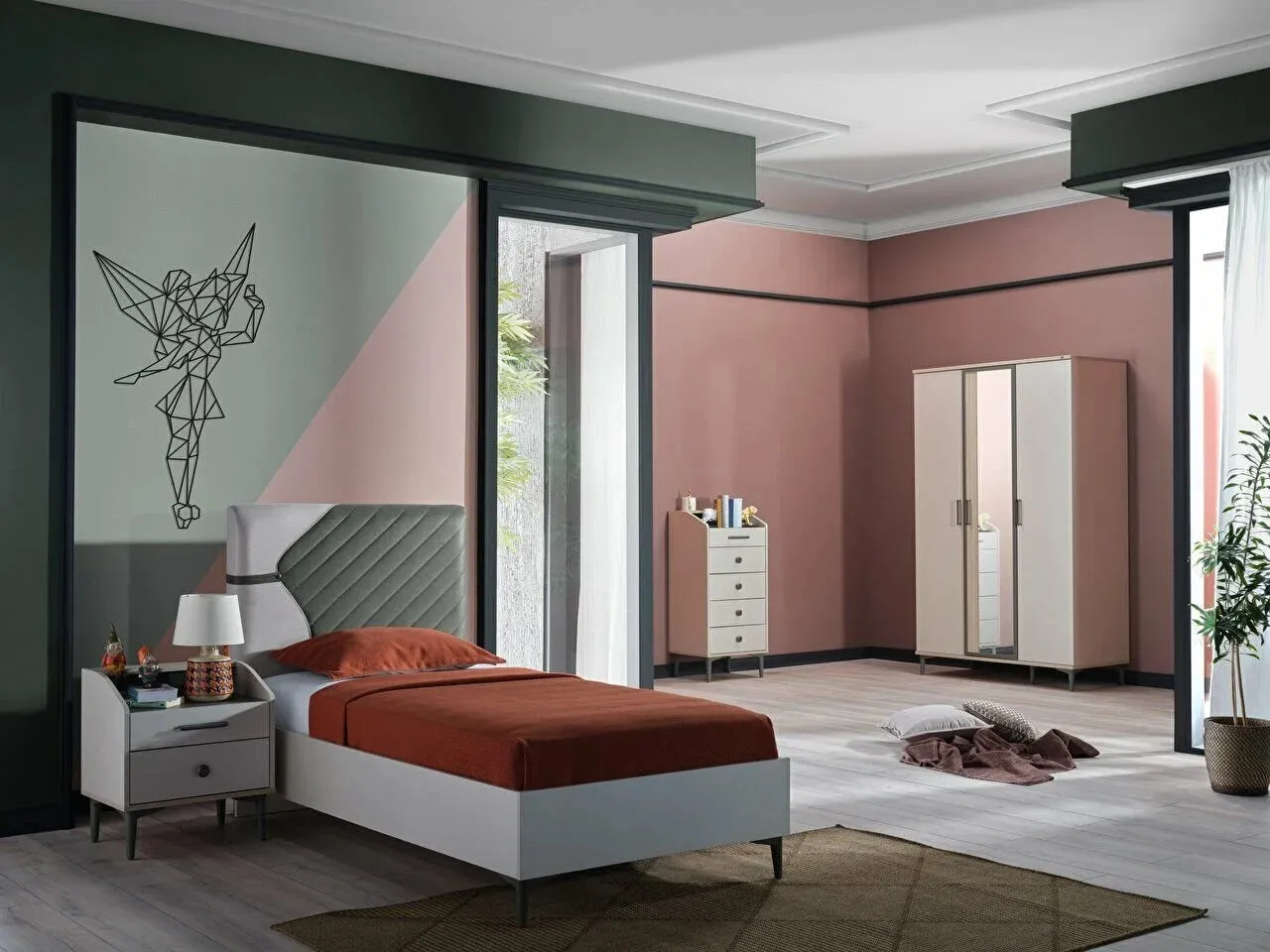 Leo Wardrobe 3 Doors