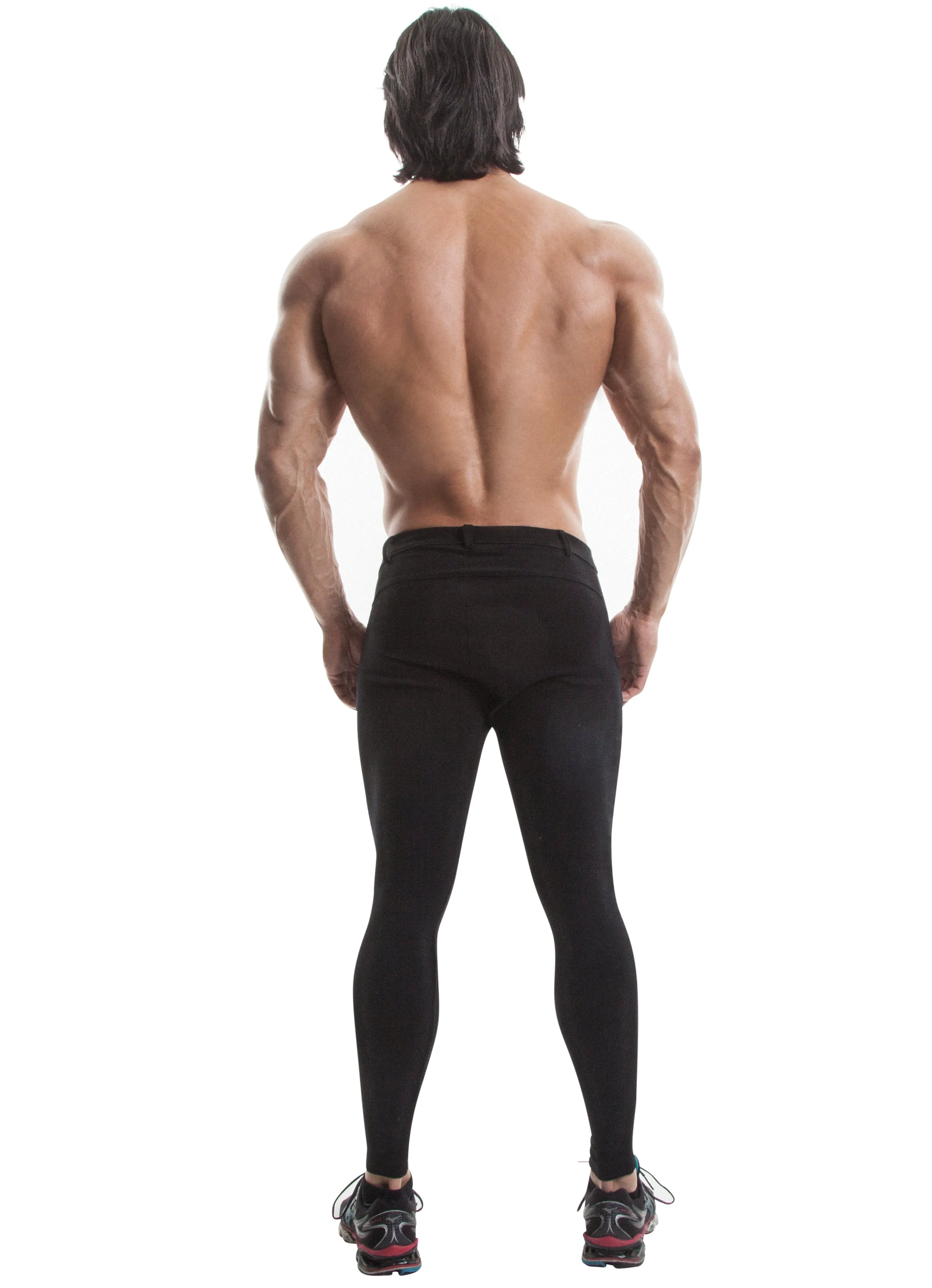 Long Workout Pants (Black)-(Organic Cotton/Elastin)