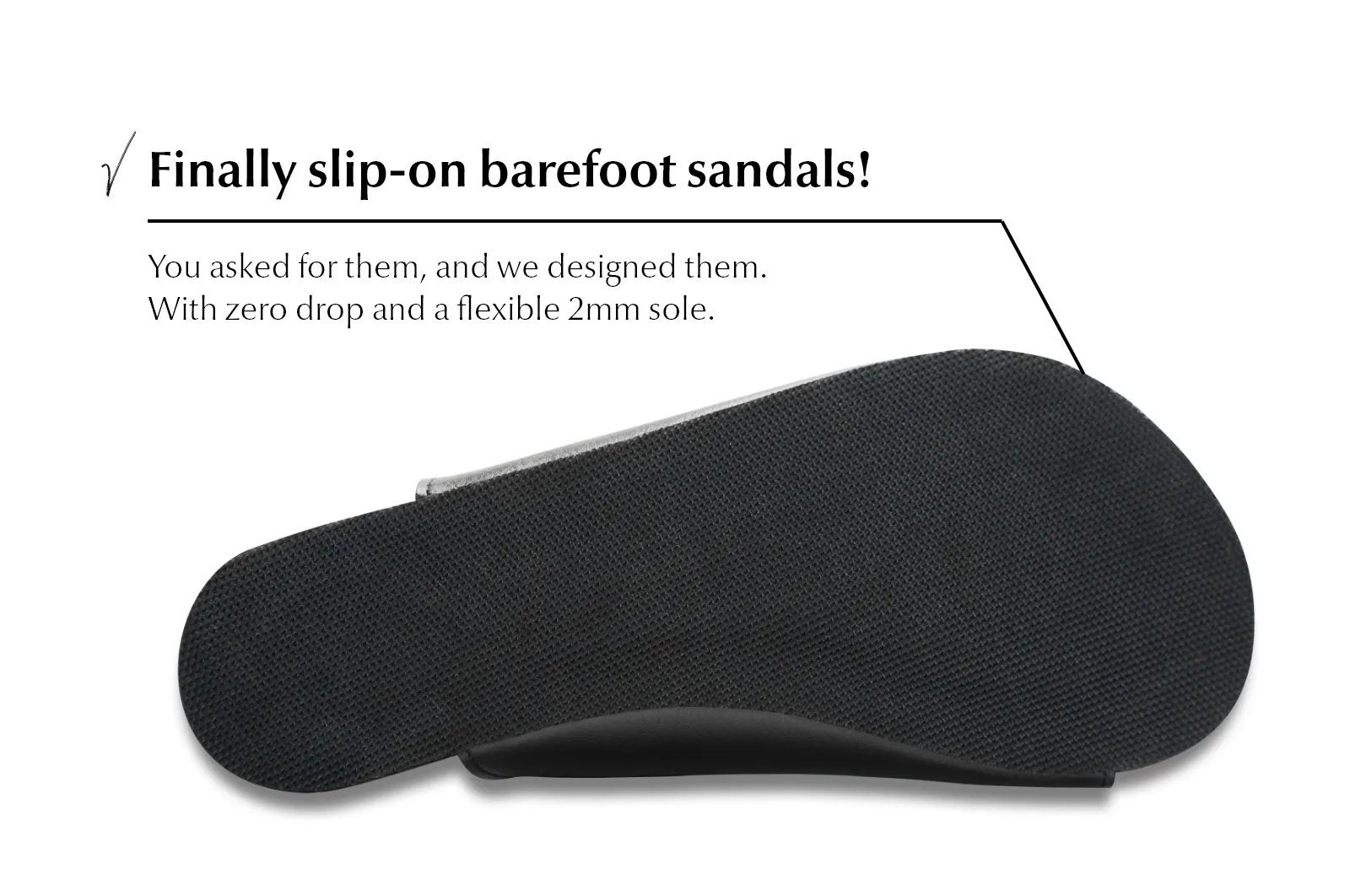 Men’s barefoot slip-on sandals black