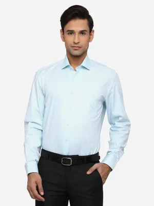 Mint Blue Dobby Regular Fit Formal Shirt | JadeBlue