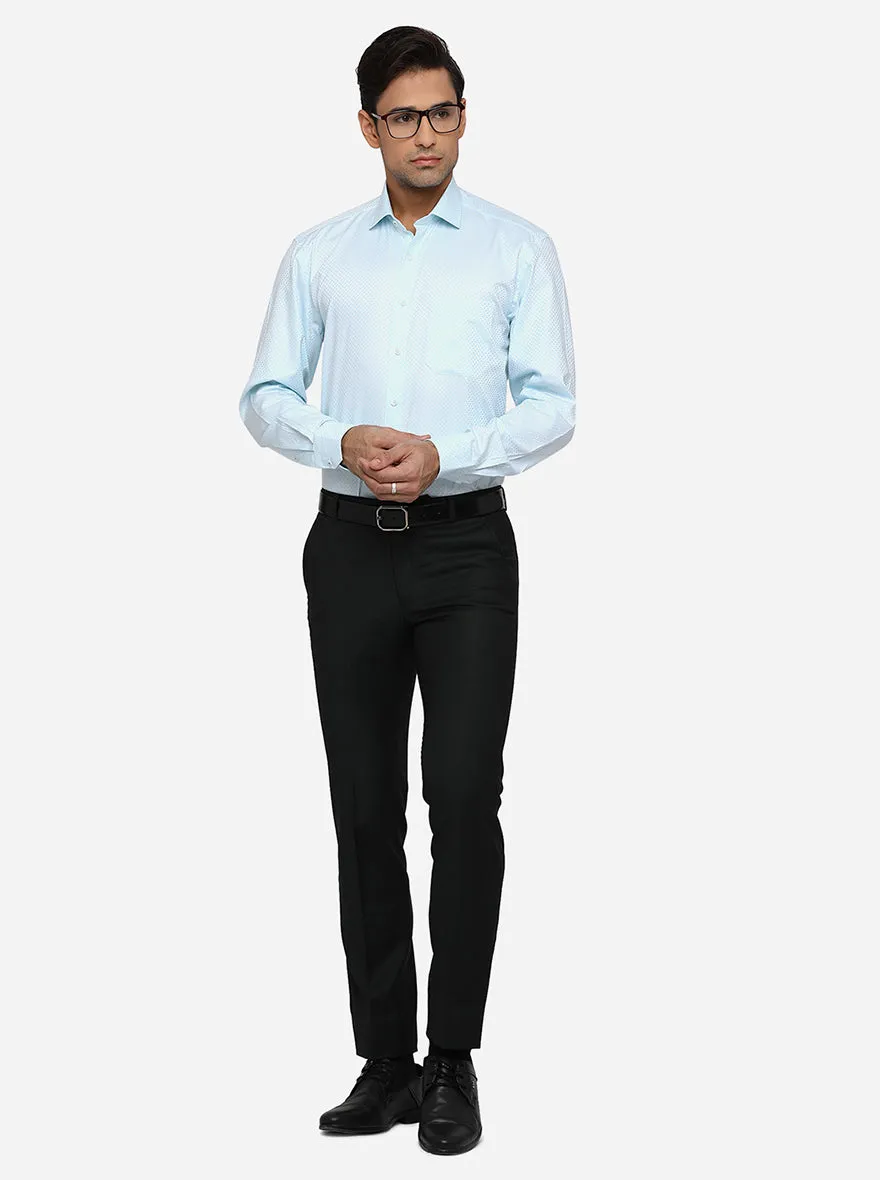 Mint Blue Dobby Regular Fit Formal Shirt | JadeBlue