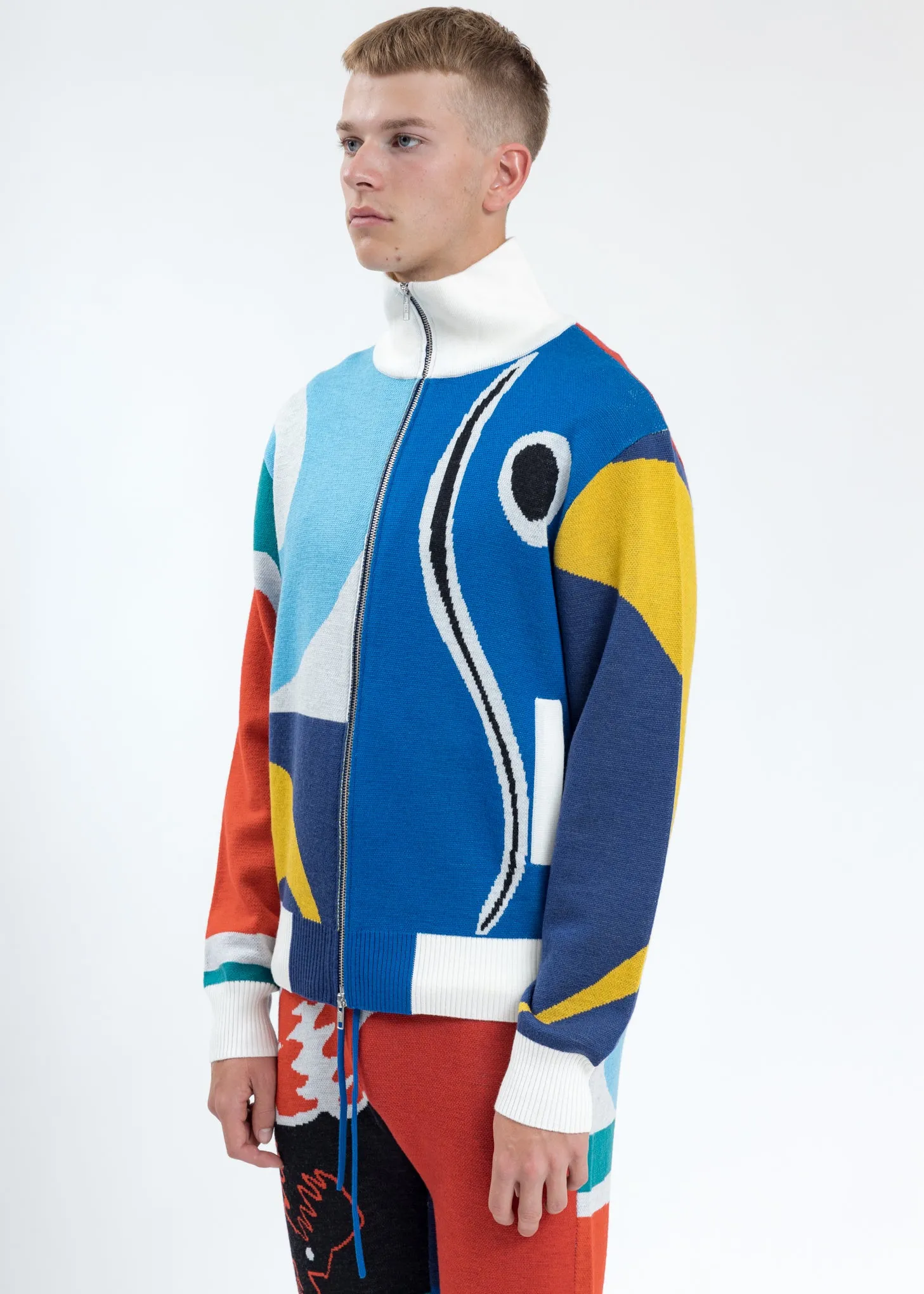 Multicolor Merino Wool Flag Track Jacket