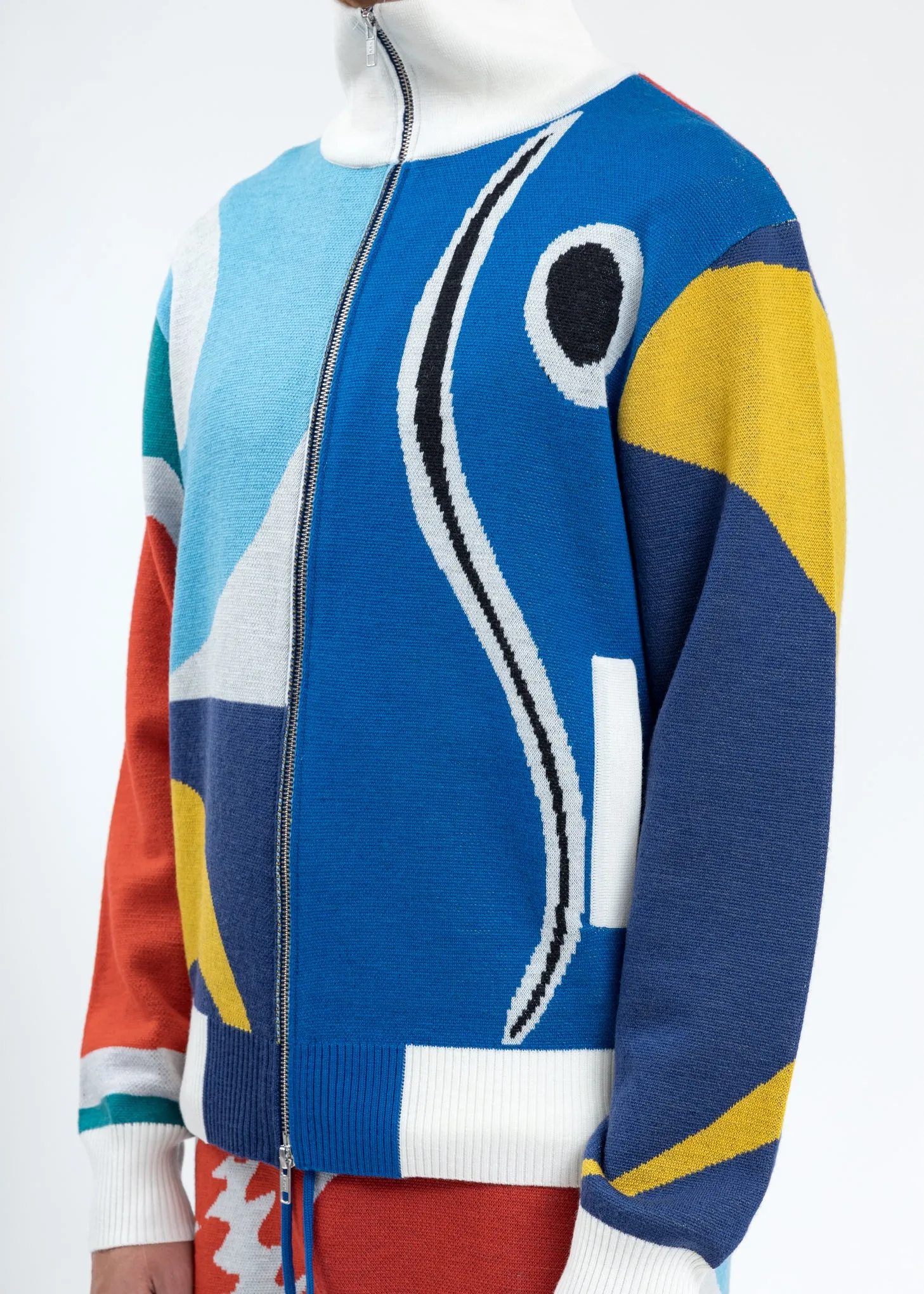 Multicolor Merino Wool Flag Track Jacket
