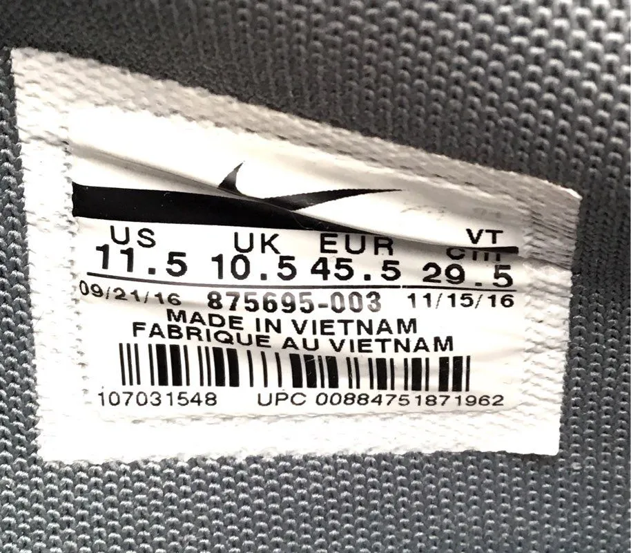 Nike Men's Air Max 90 Ultra 2.0 875695-003 Gray Low-Top Athletic Shoes - Sz 11.5