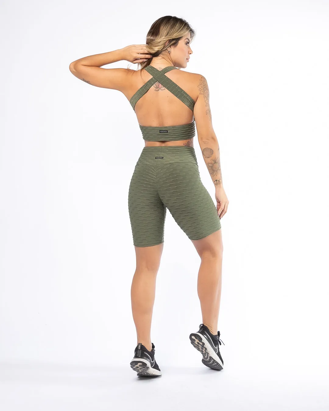 Olive Push Up Sports Bra