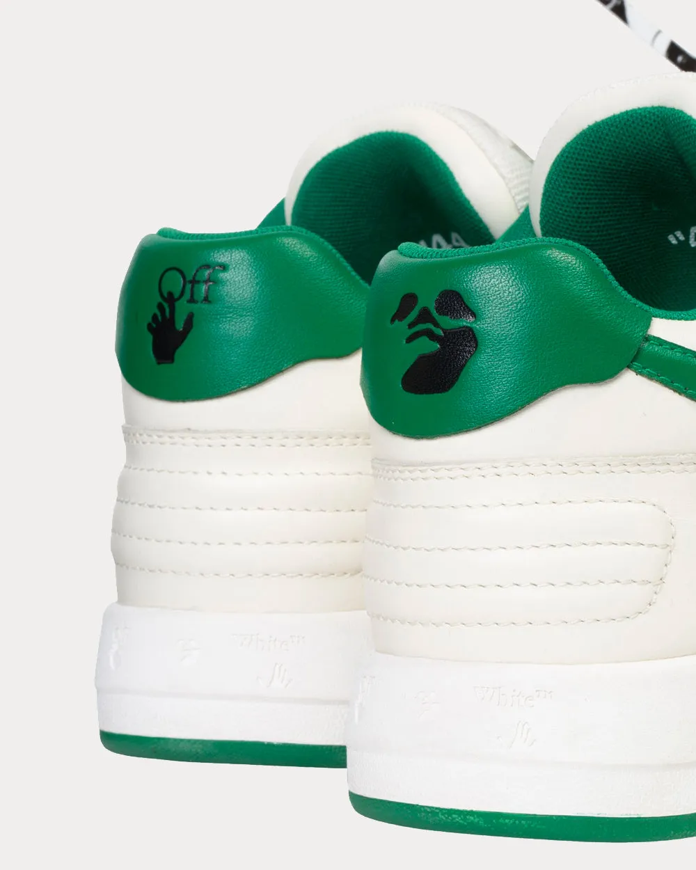 OUT OF OFFICE "OOO" White / Green Low Top Sneakers