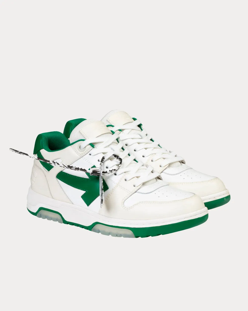 OUT OF OFFICE "OOO" White / Green Low Top Sneakers
