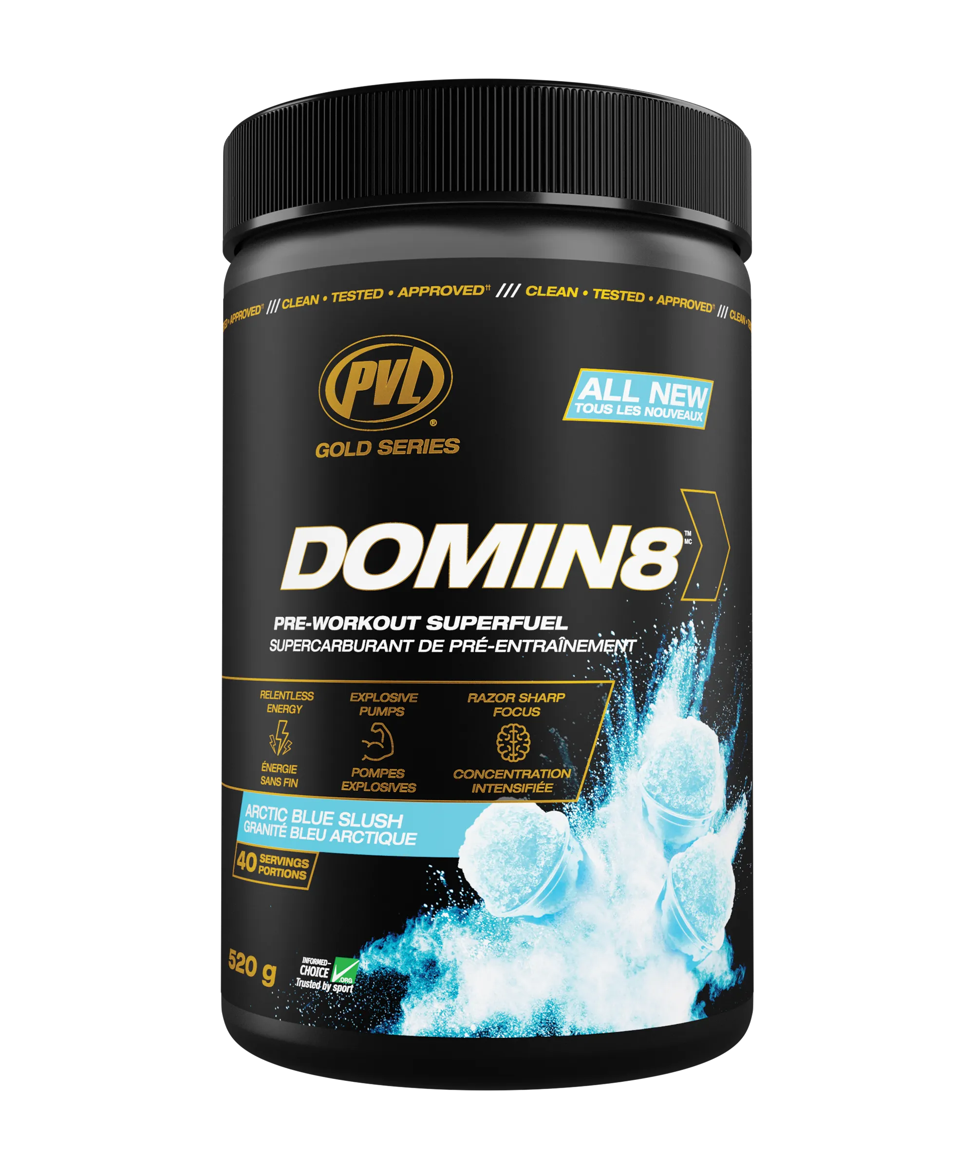 PVL - (Gold Series) DOMIN8 Pre-Workout 520g