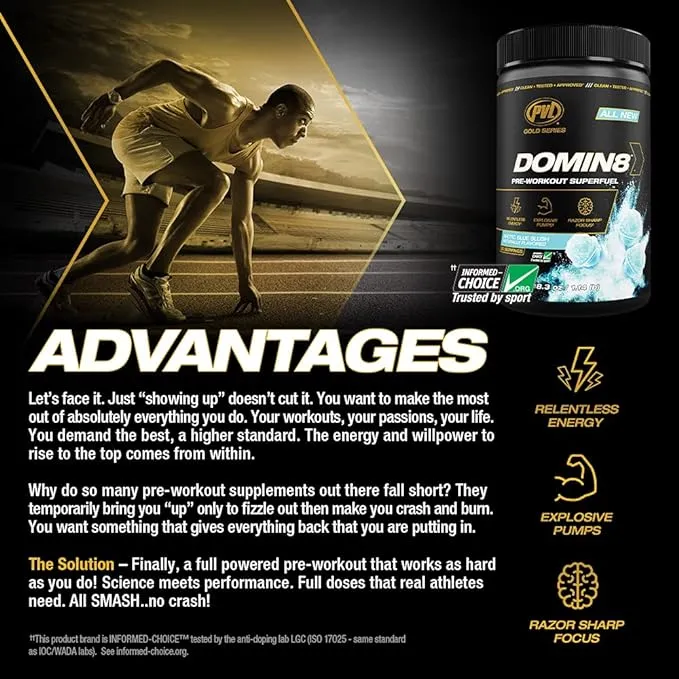 PVL - (Gold Series) DOMIN8 Pre-Workout 520g