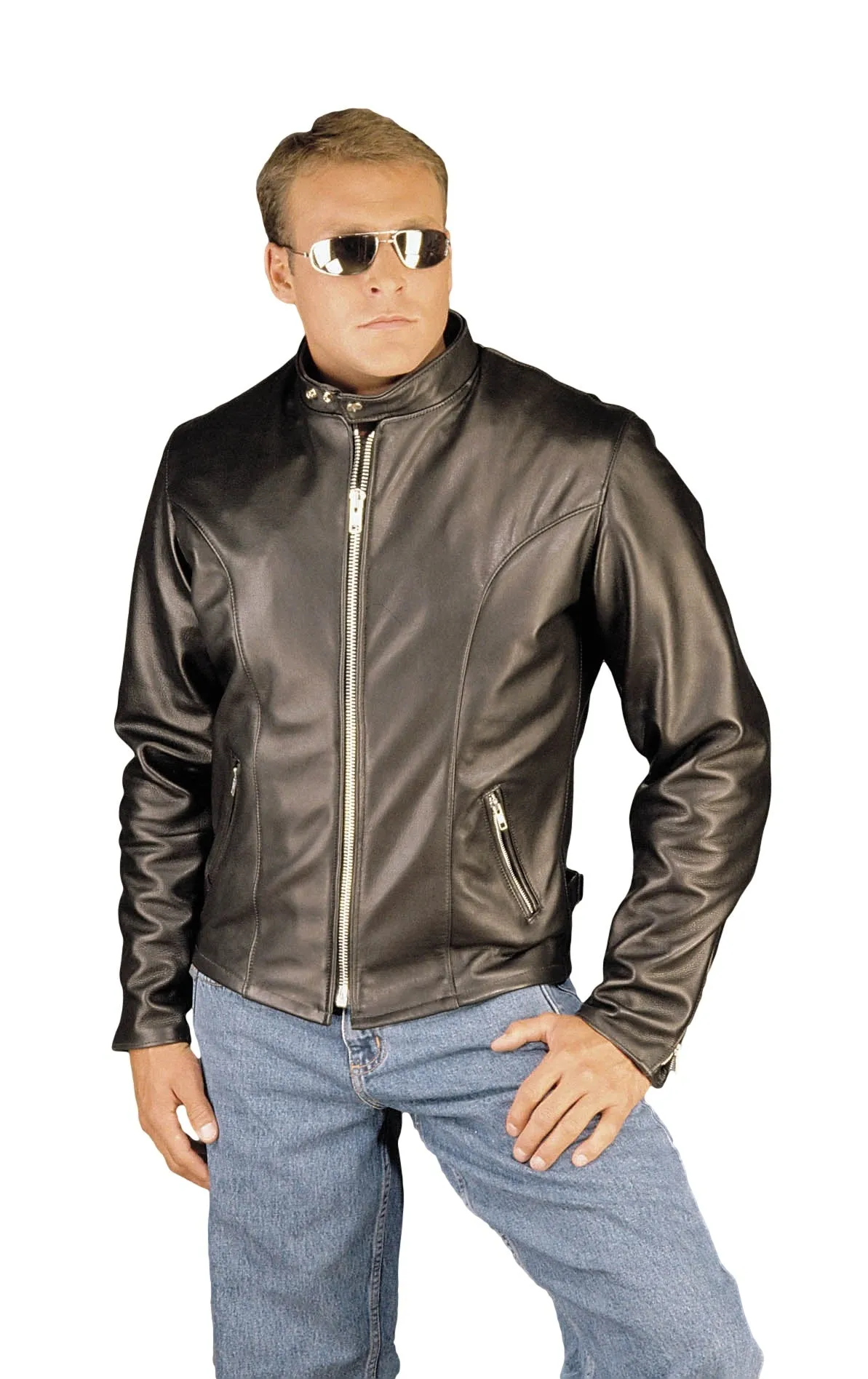REED Classic Motorcycle Leather Jacket Big and Tall Made in USA
