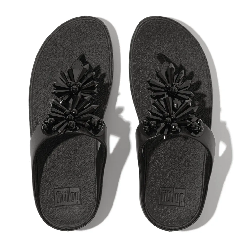 RUMBA Starbust-Bead Toe-Post Sandals