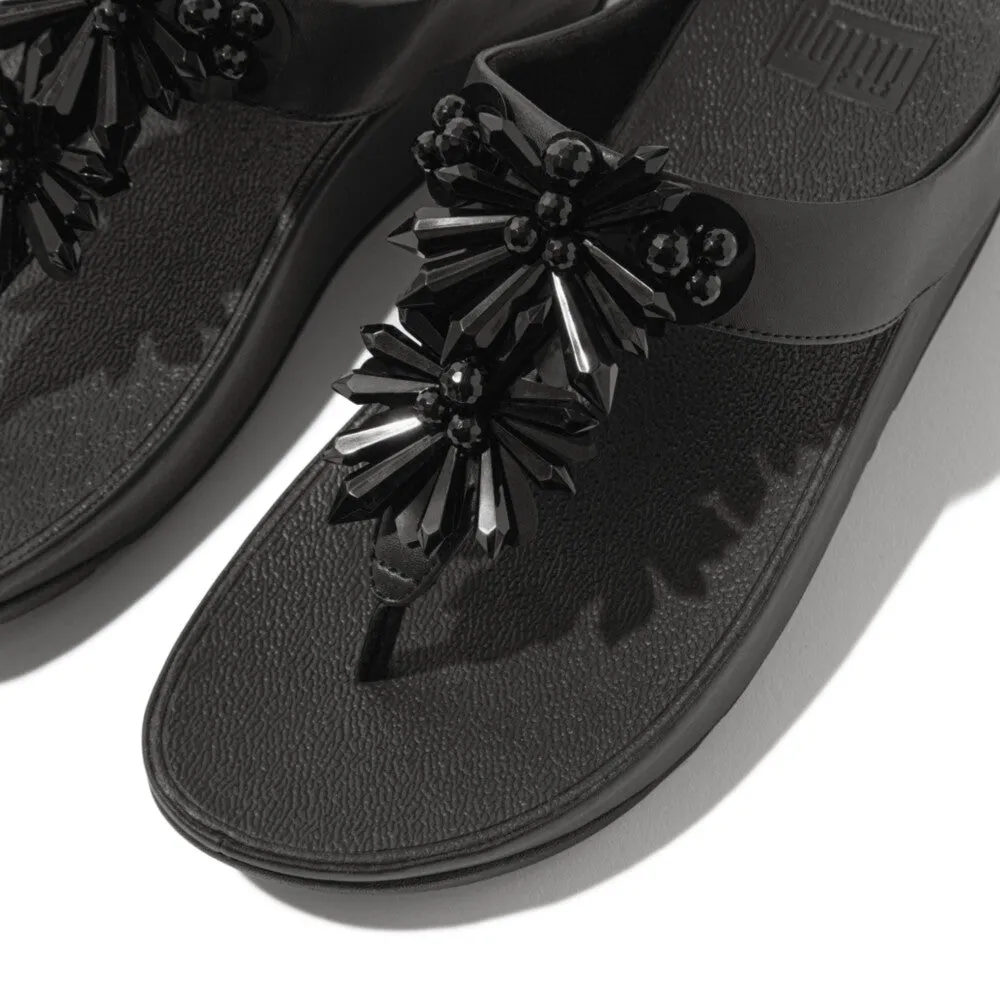 RUMBA Starbust-Bead Toe-Post Sandals