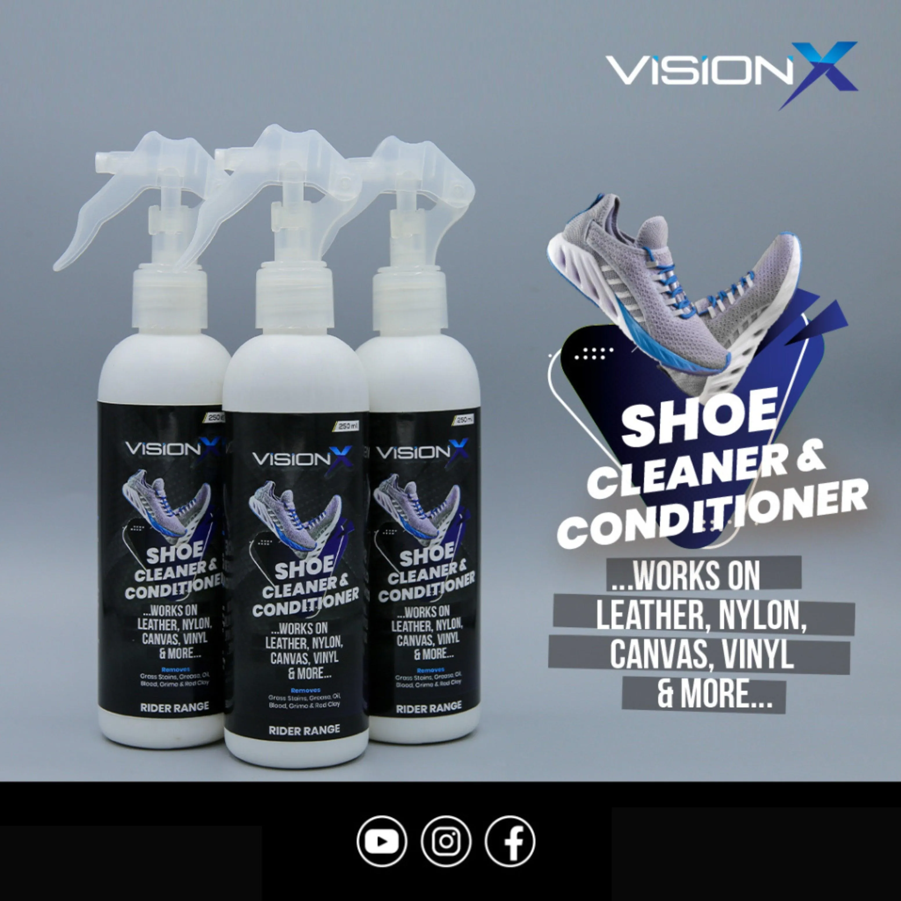 Shoe Cleaner kit for Sneakers, Jordan Shoes, Athletic Shoes and More (Best Shoe Cleaner)- VisionX