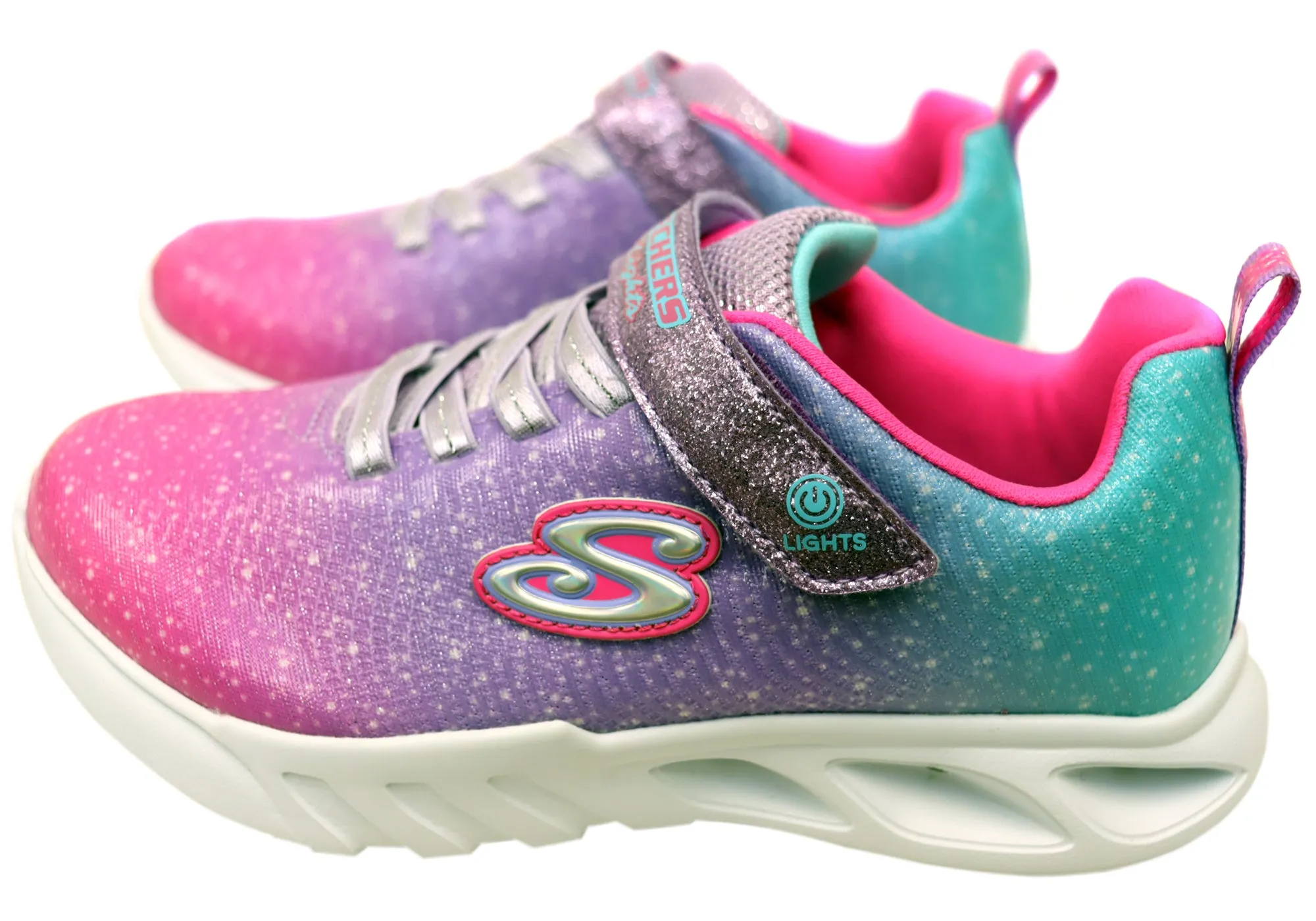 Skechers Kids S Lights Flicker Flash Ombre Dreamer Light Up Shoes