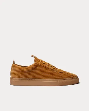 Sneaker 1 Vegan Cotton Corduroy Tan Low Top Sneakers
