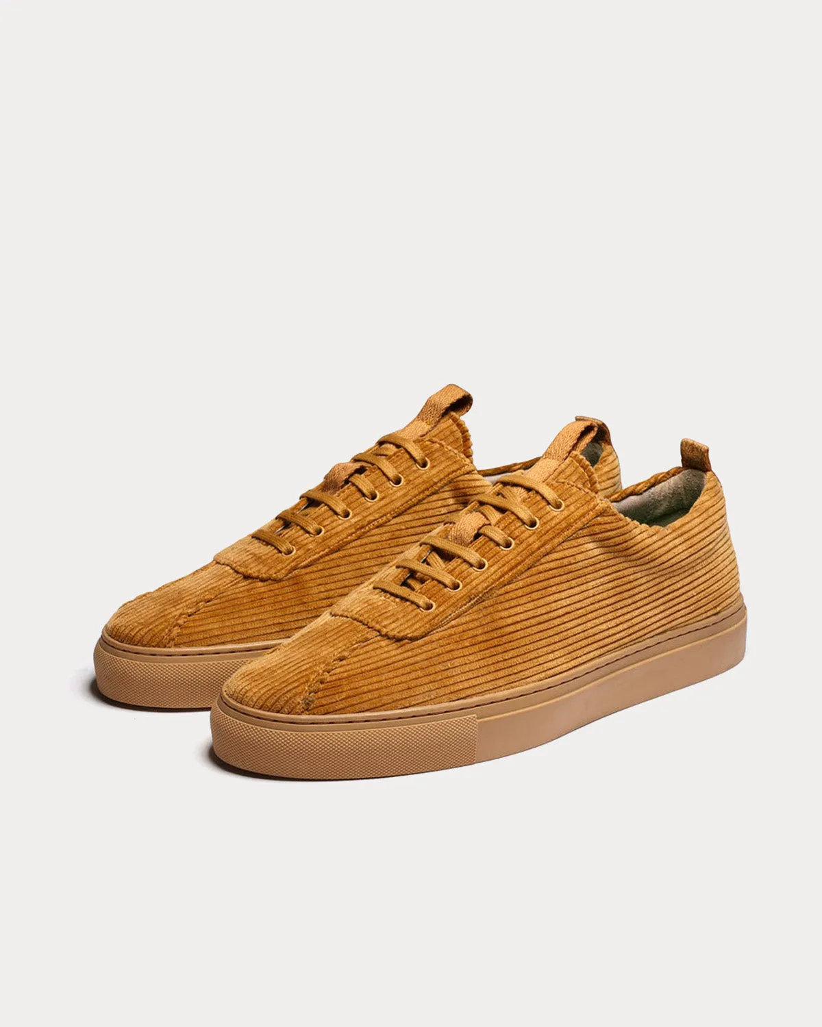 Sneaker 1 Vegan Cotton Corduroy Tan Low Top Sneakers
