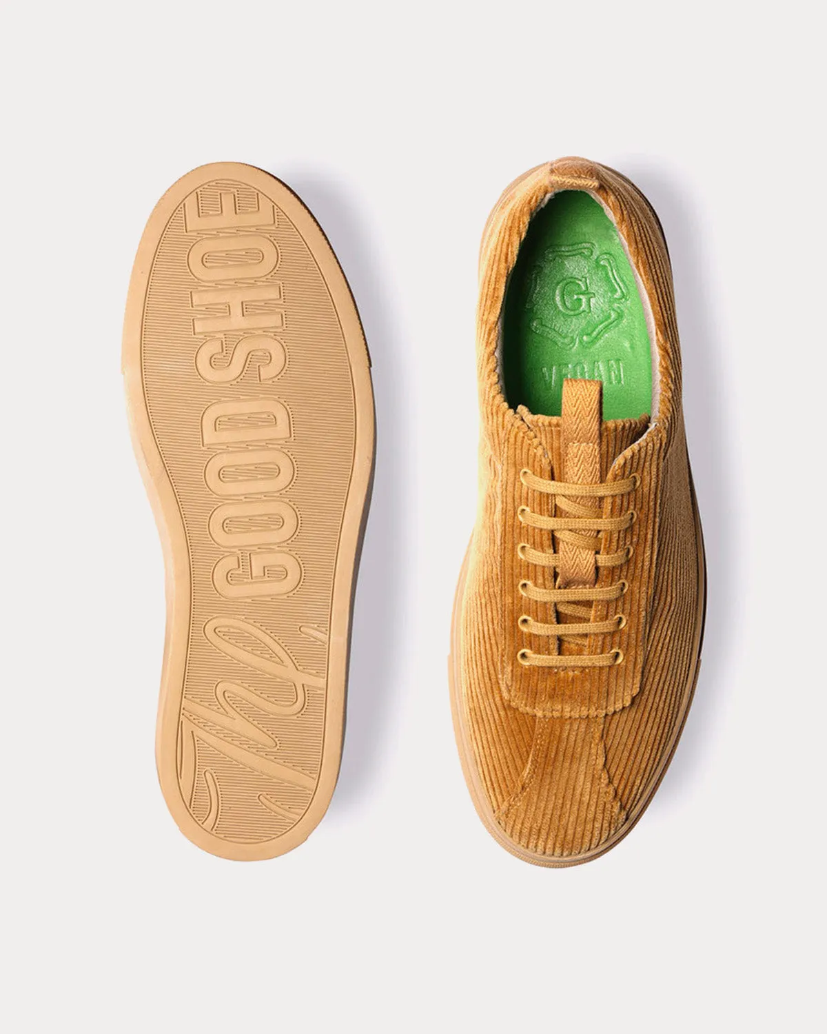 Sneaker 1 Vegan Cotton Corduroy Tan Low Top Sneakers