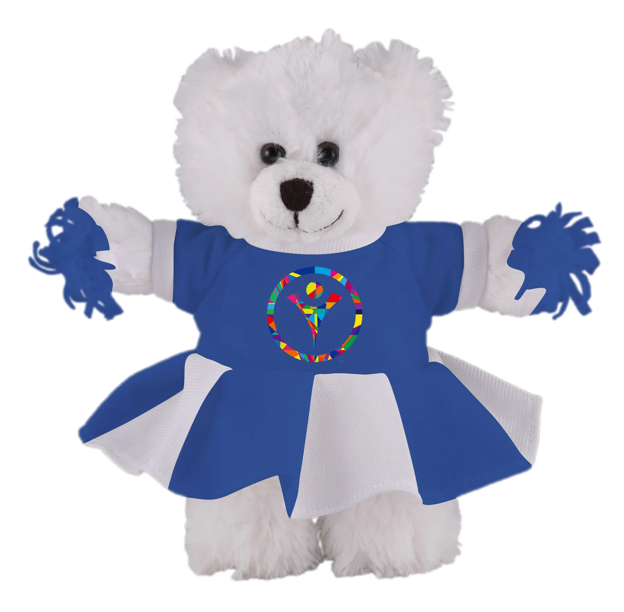 Soft Plush Stuffed White Teddy Bear with Cheerleader Outfit