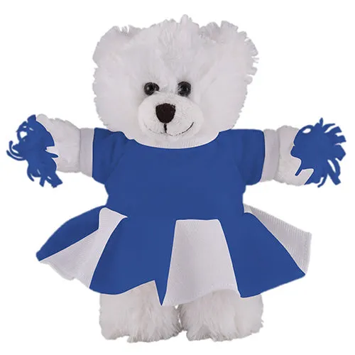 Soft Plush Stuffed White Teddy Bear with Cheerleader Outfit