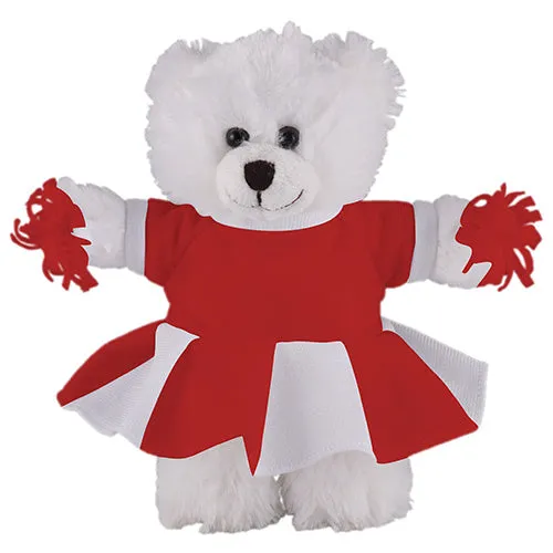 Soft Plush Stuffed White Teddy Bear with Cheerleader Outfit