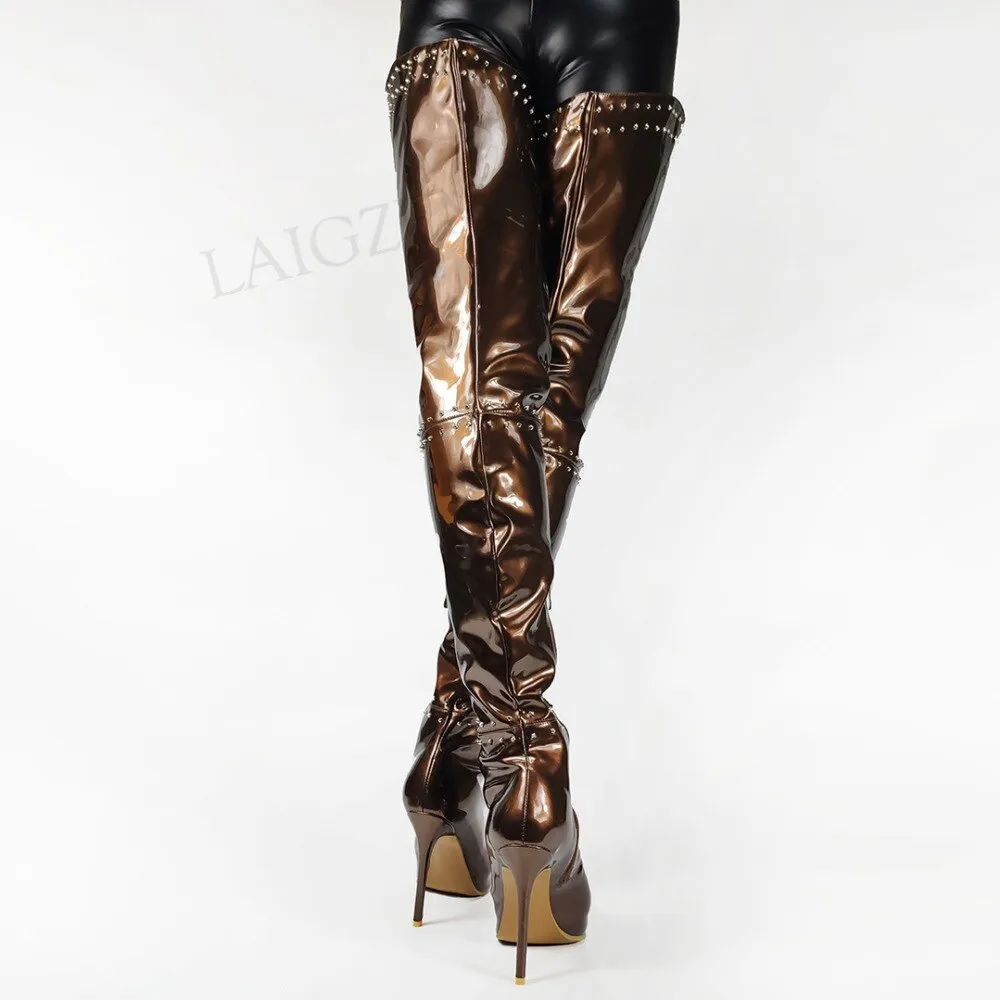 Studded Thigh High Boots