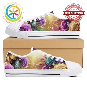 Sunflower Floral Ladies Low Top Shoes