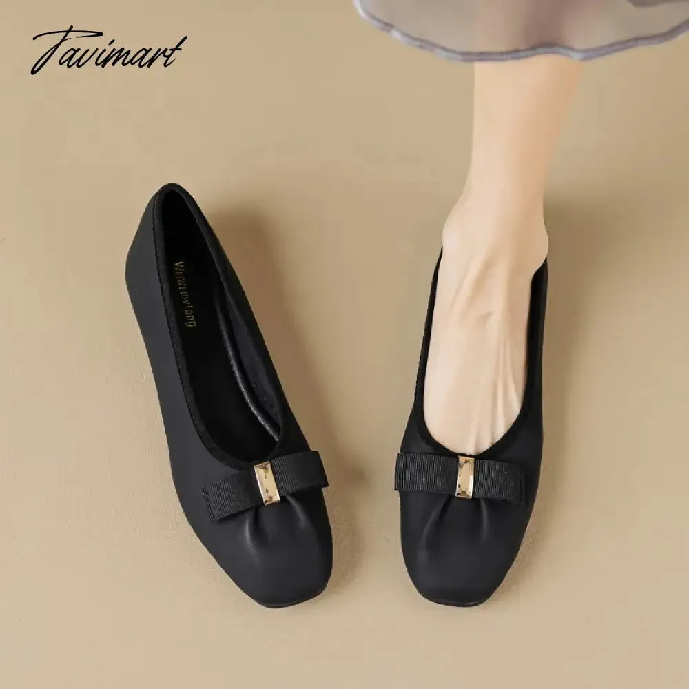 TAVIMART -  spring and autumn women's shoes Korean style work and party wear Ladies' casual flats mary jane boat shoes Large size 41-43