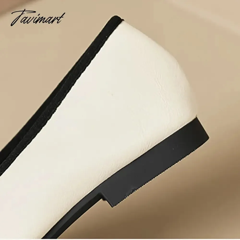 TAVIMART -  spring and autumn women's shoes Korean style work and party wear Ladies' casual flats mary jane boat shoes Large size 41-43