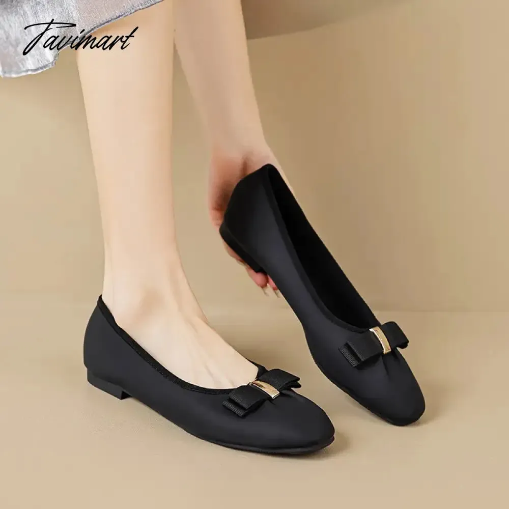 TAVIMART -  spring and autumn women's shoes Korean style work and party wear Ladies' casual flats mary jane boat shoes Large size 41-43