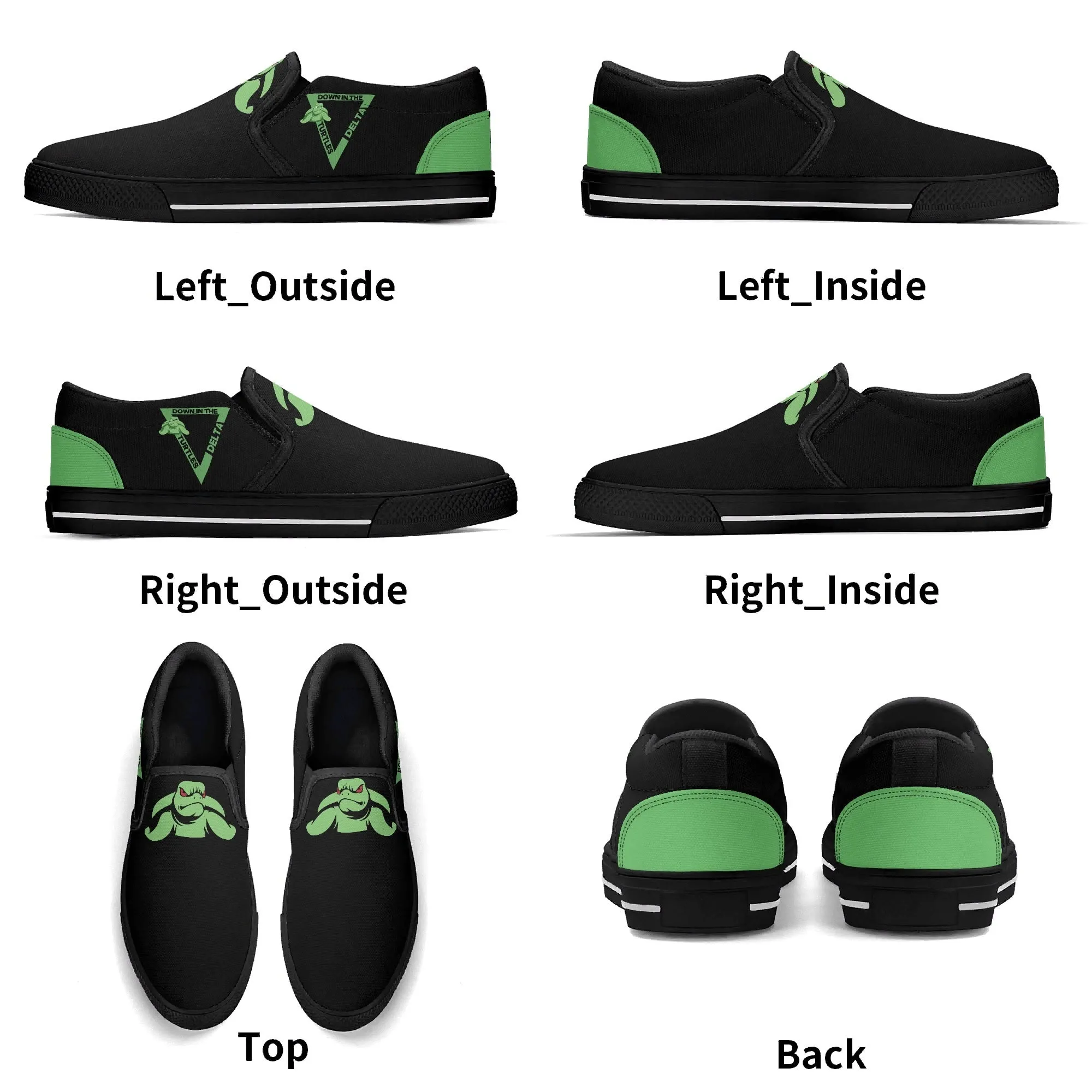 Turtle  Womens Rubber Slip On Shoes