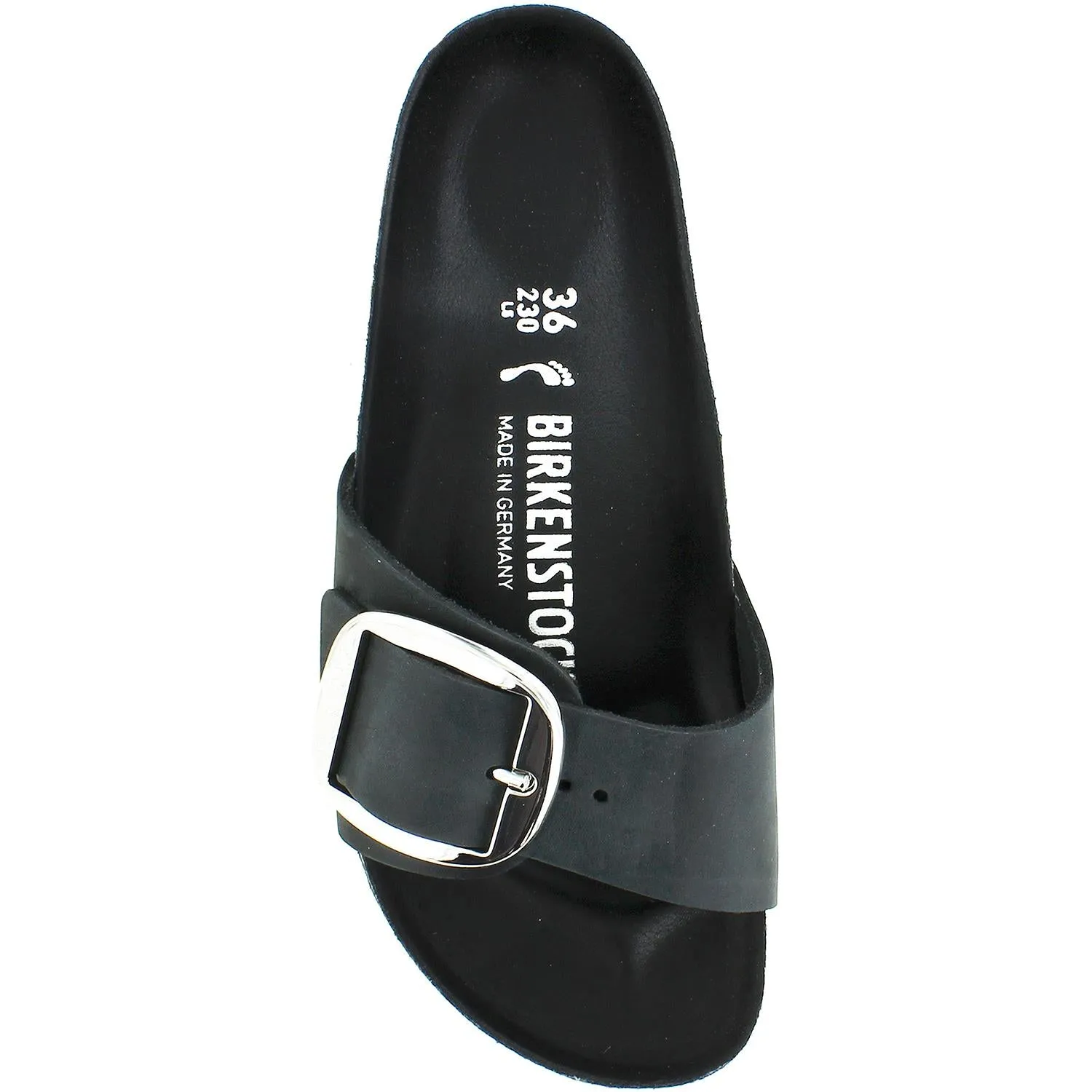 Women's Birkenstock Madrid Big Buckle Black Oiled Leather