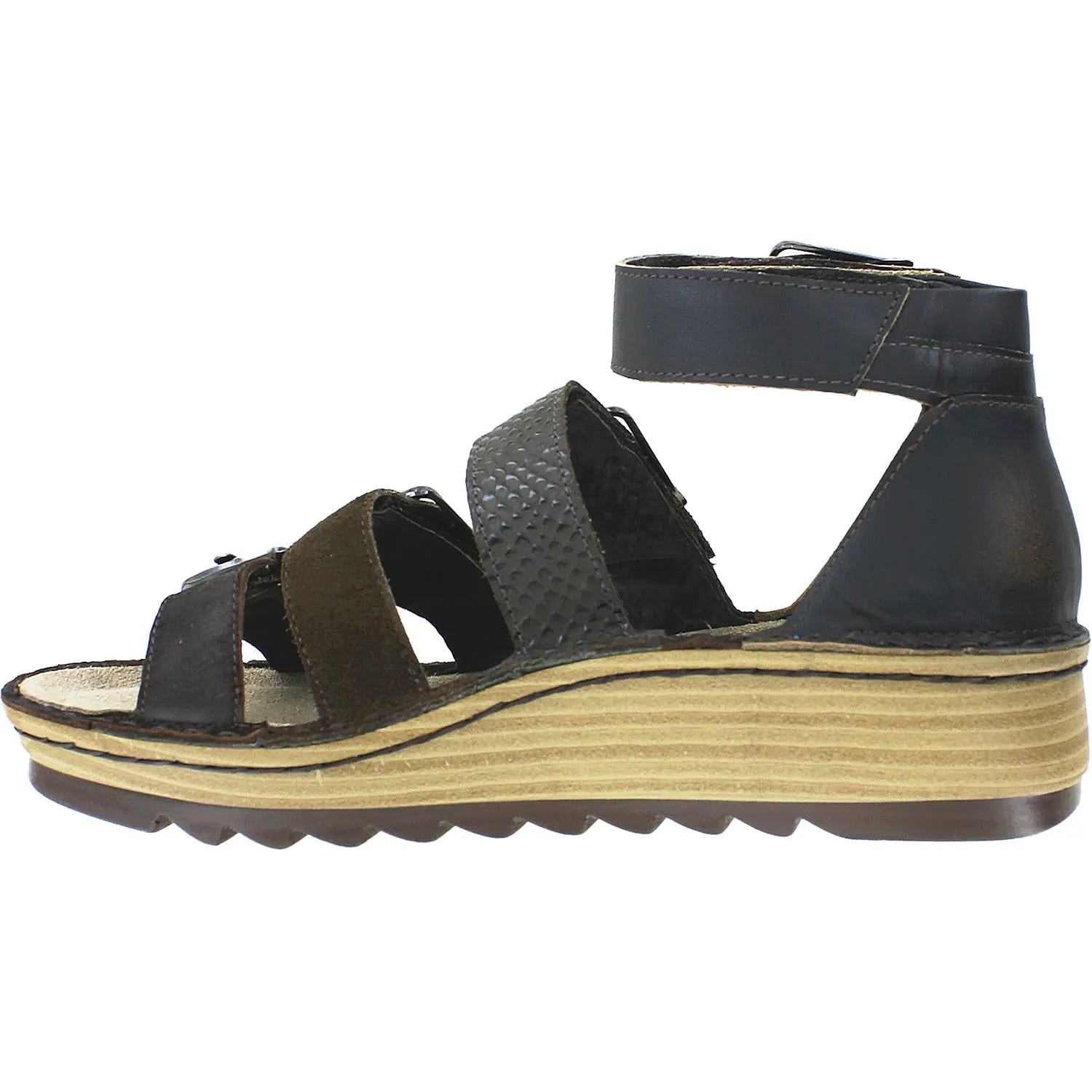 Women's Naot Begonia Mine/Hash/Brown/Volcanic Leather/Suede
