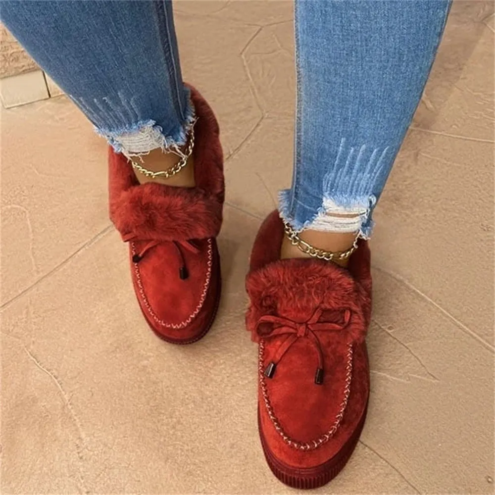 Women's Round Toe Fleece Thick Warm Cotton Shoes