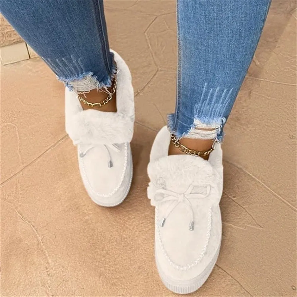 Women's Round Toe Fleece Thick Warm Cotton Shoes
