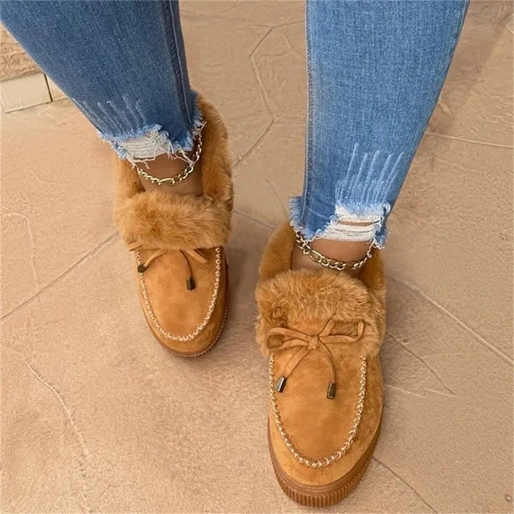 Women's Round Toe Fleece Thick Warm Cotton Shoes