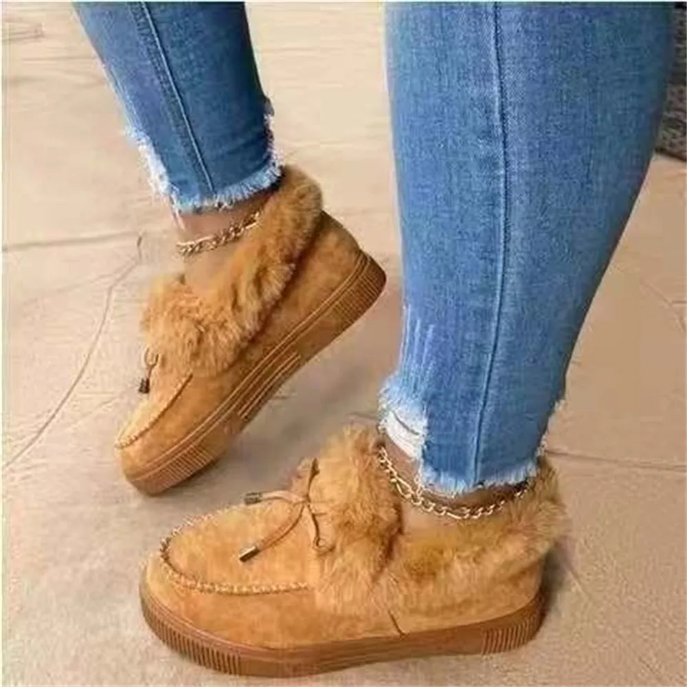 Women's Round Toe Fleece Thick Warm Cotton Shoes