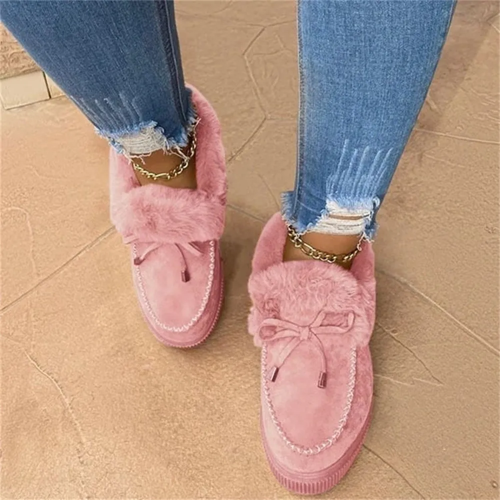 Women's Round Toe Fleece Thick Warm Cotton Shoes