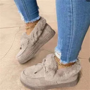 Women's Round Toe Fleece Thick Warm Cotton Shoes