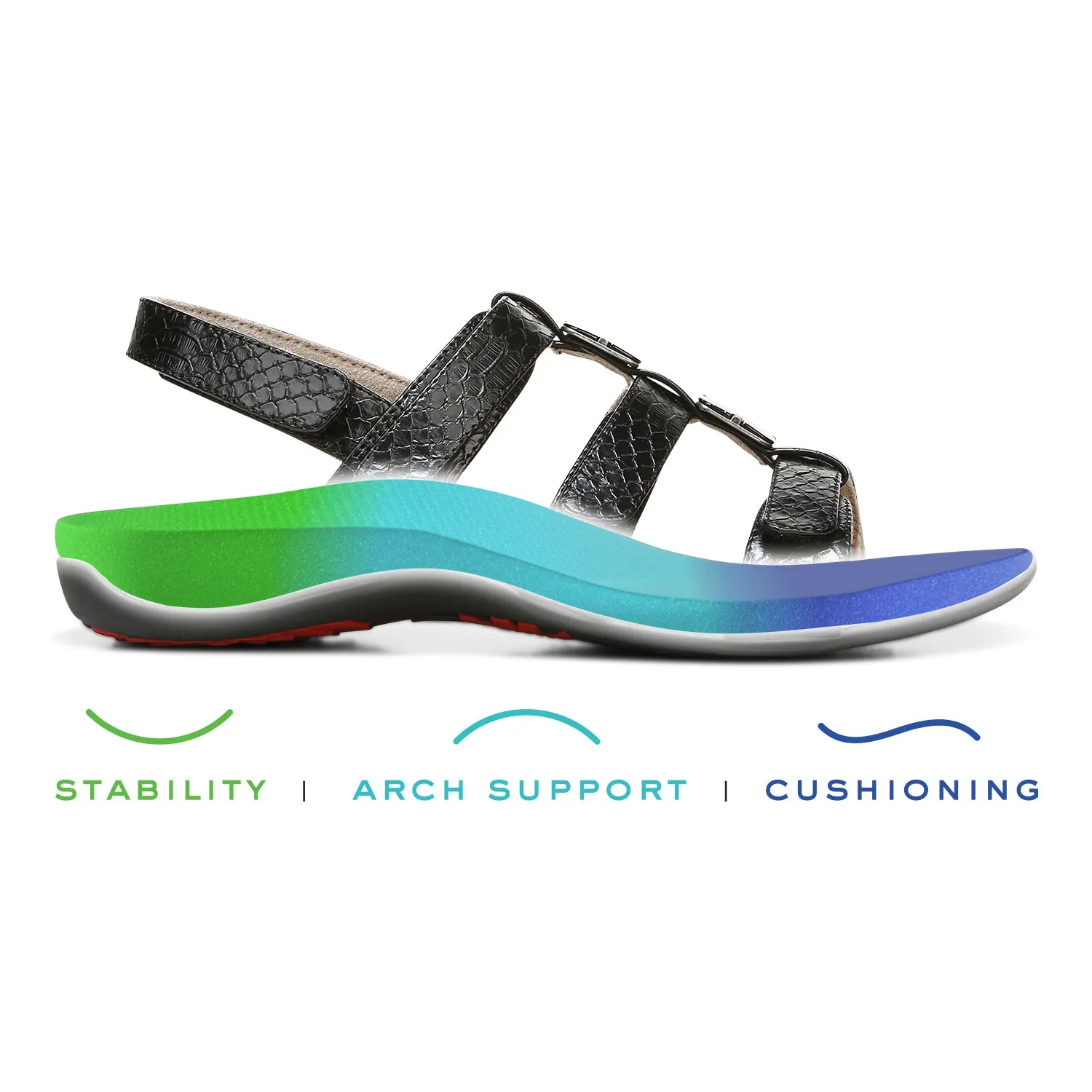 Women's Vionic Amber Black Croc Synthetic